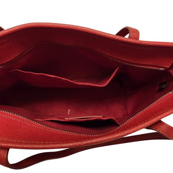 COACH Mini Leather City Zip Tote Purse True Red 22967 - PreOwned - Picture 4 of 7